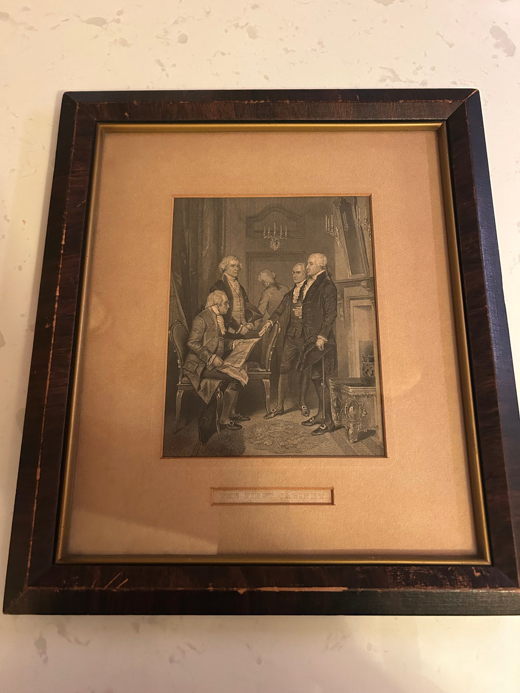 Antique lithograph-“The First Cabinet”-George Washington.