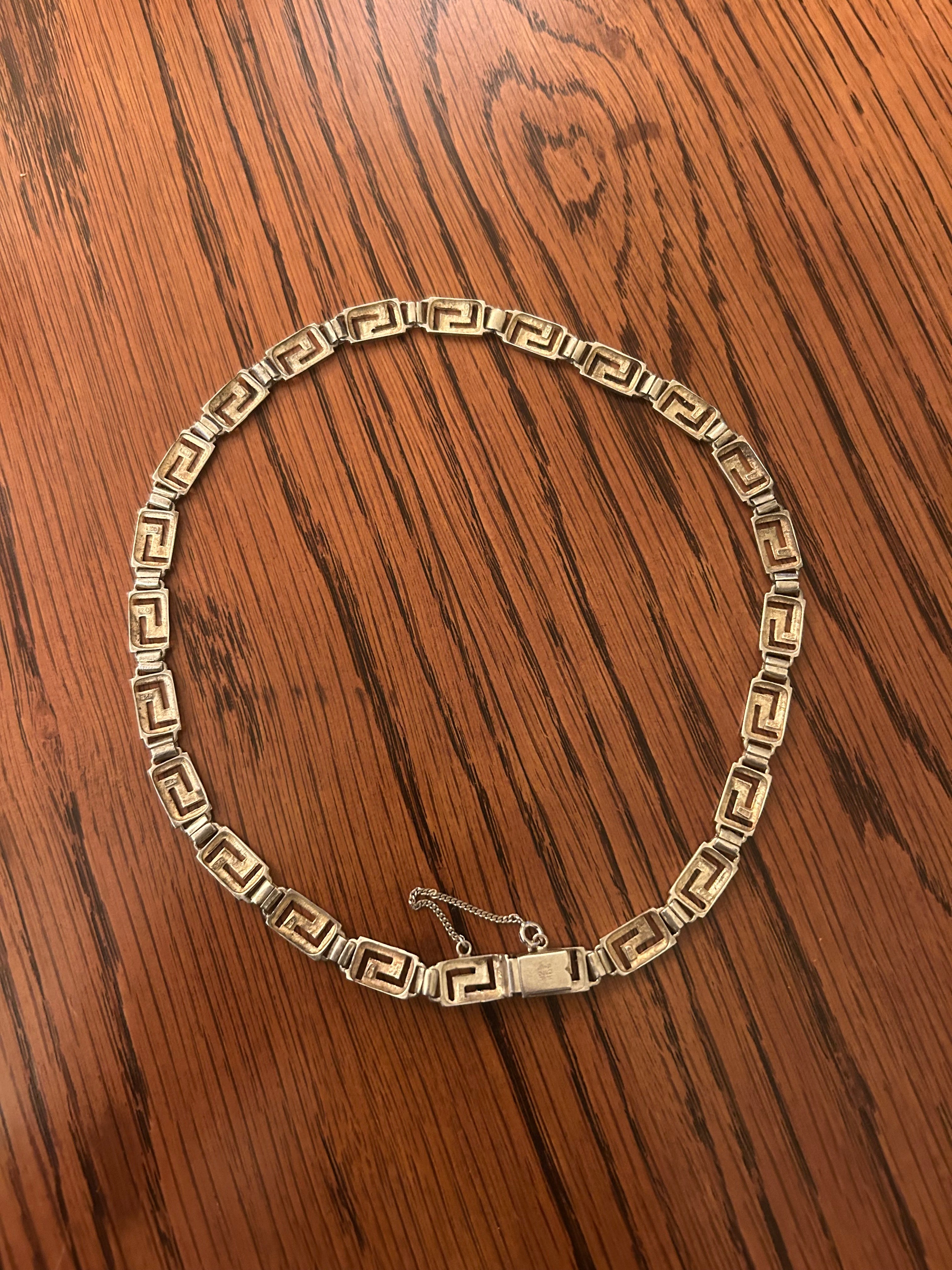 Vintage Taxco Sterling Silver Key Link Necklas