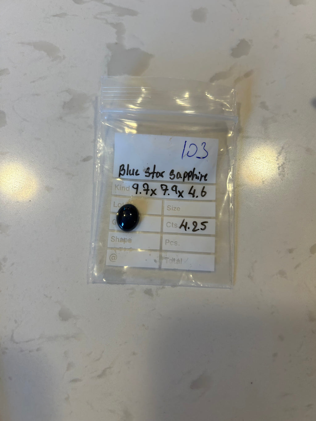 New Natural Blue Star Sapphire 4.25 cts